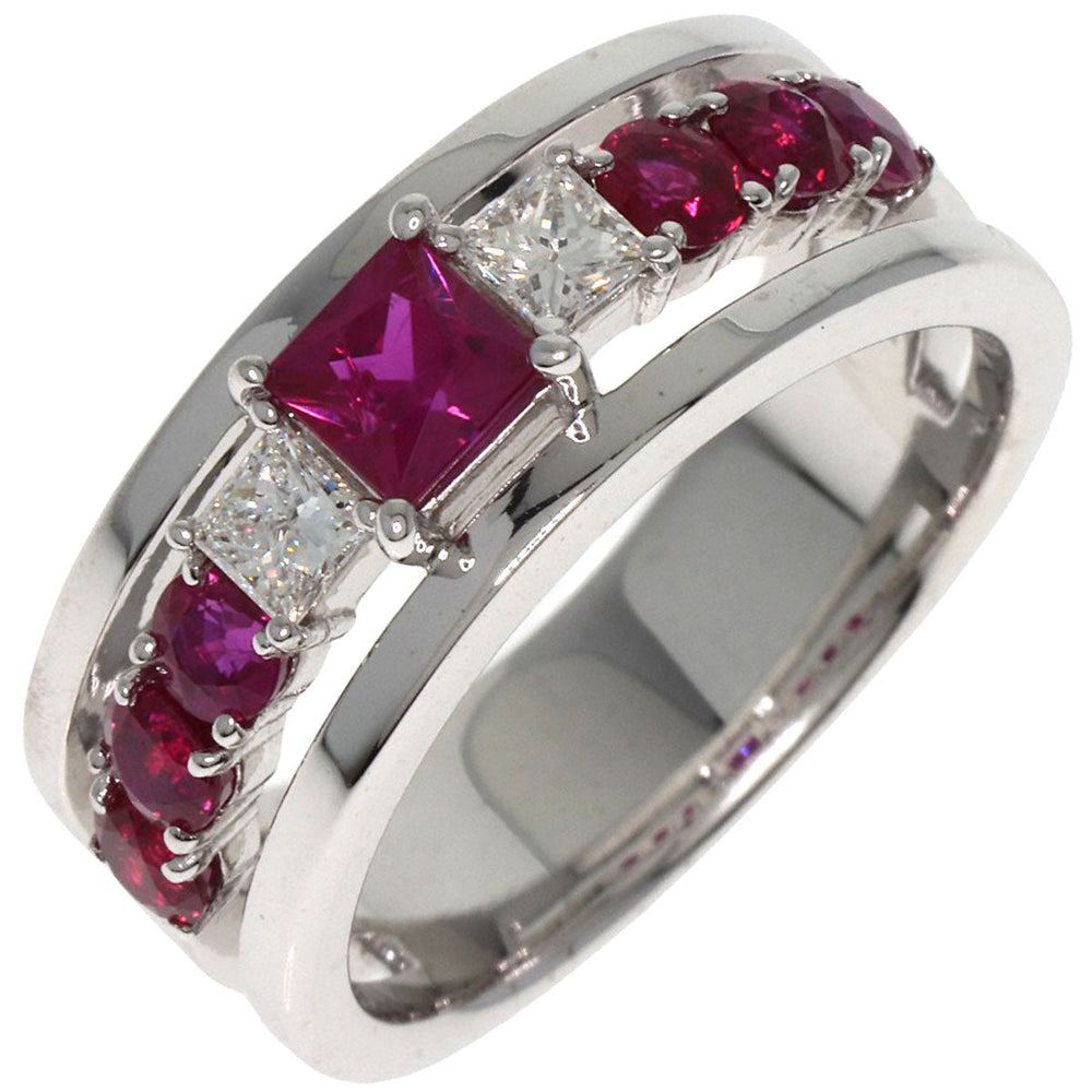 TASAKI Ring K18WG Silver Ruby diamond Women Used Authentic