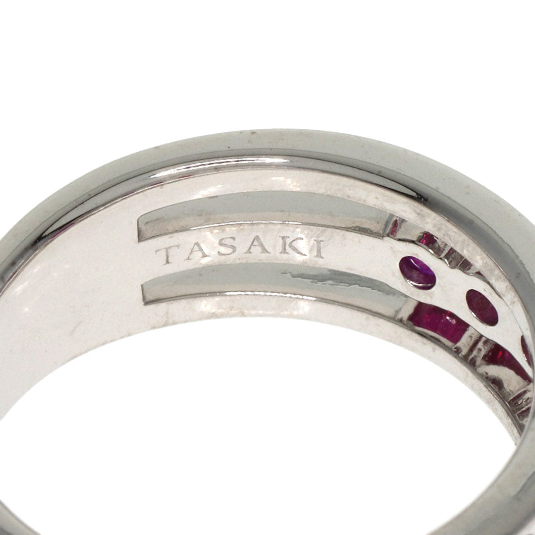TASAKI Ring K18WG Silver Ruby diamond Women Used Authentic
