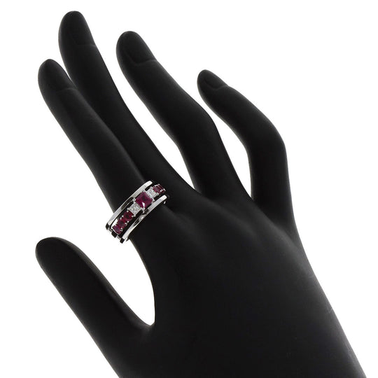 TASAKI Ring K18WG Silver Ruby diamond Women Used Authentic
