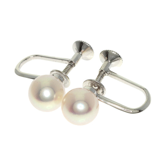 MIKIMOTO Earring SV Silver Akoya pearl Pearl Women Used Authentic