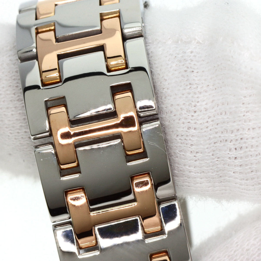 HERMES Watches Quartz CP1.322 Stainless Steel, SSxPGP, Diamond Silver Clipper Classic Nacle Diamond White shell dial Women Used Authentic