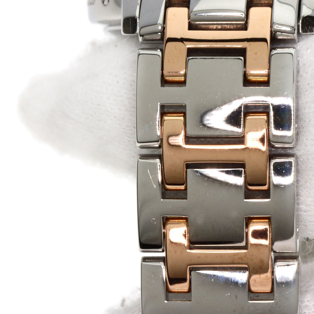 HERMES Watches Quartz CP1.322 Stainless Steel, SSxPGP, Diamond Silver Clipper Classic Nacle Diamond White shell dial Women Used Authentic