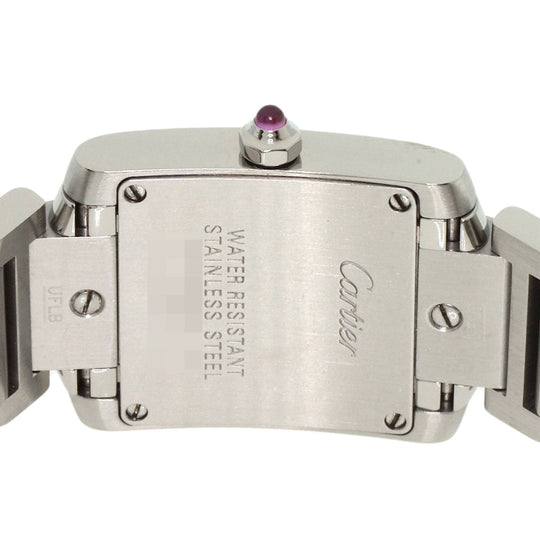 CARTIER Watches Quartz W51028Q3 Stainless Steel , Stainless Steel Silver Tank francaise SM Pink shell dial Women Used Authentic