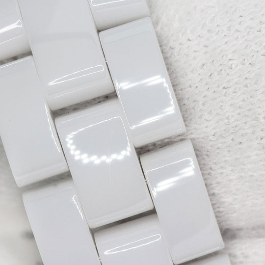 CHANEL Watches Quartz H2570 Ceramic, Ceramic Silver J12 1.1" Shell 8P Diamond White shell dial Women Used Authentic
