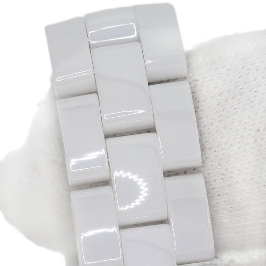 CHANEL Watches Quartz H2570 Ceramic, Ceramic Silver J12 1.1" Shell 8P Diamond White shell dial Women Used Authentic