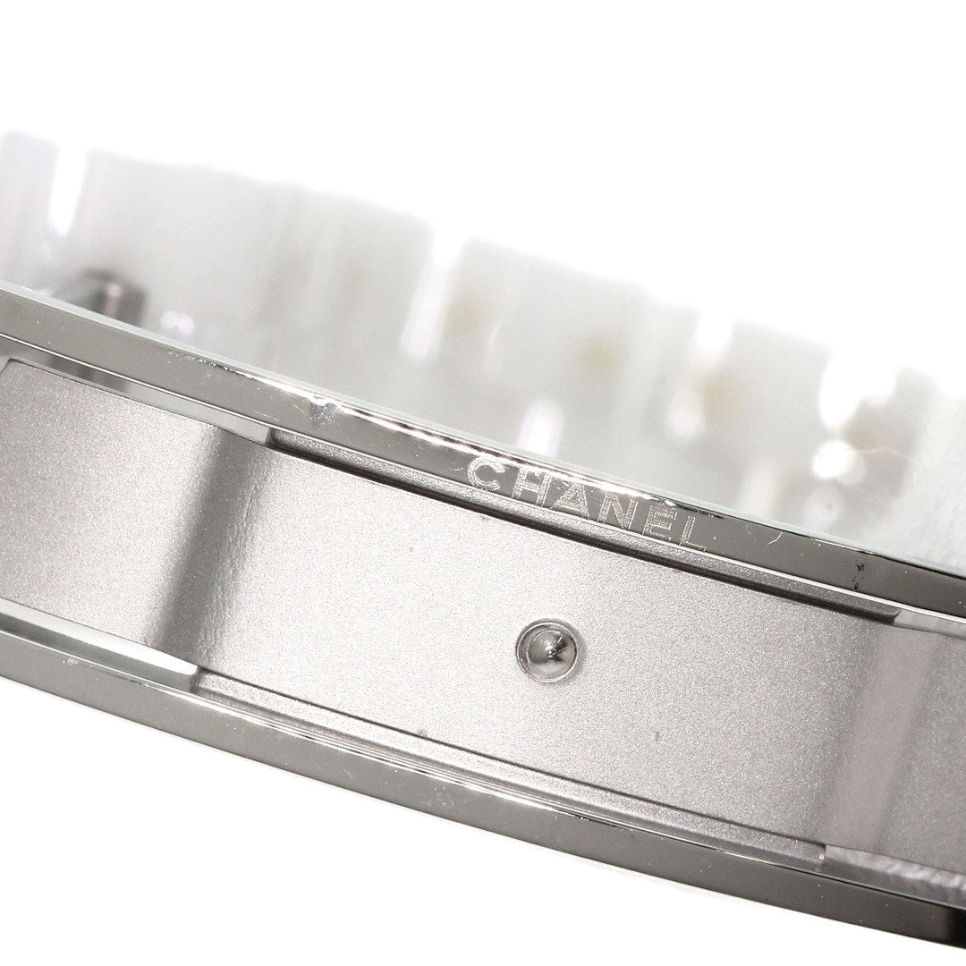 CHANEL Watches Quartz H2570 Ceramic, Ceramic Silver J12 1.1" Shell 8P Diamond White shell dial Women Used Authentic