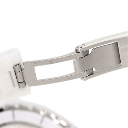 CHANEL Watches Quartz H2570 Ceramic, Ceramic Silver J12 1.1" Shell 8P Diamond White shell dial Women Used Authentic