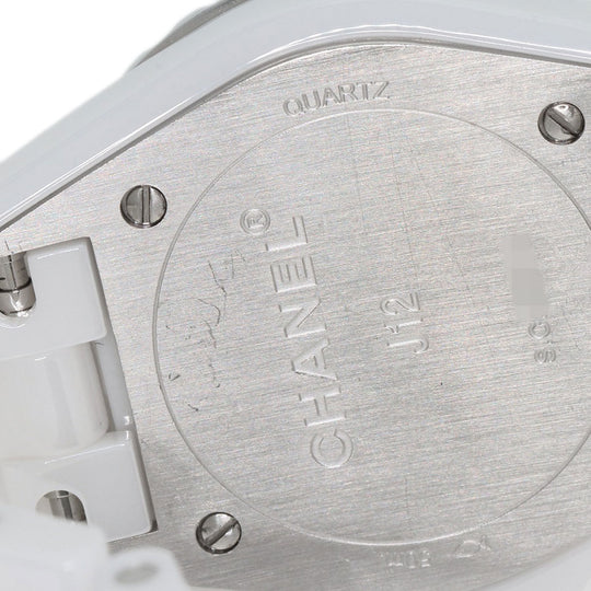 CHANEL Watches Quartz H2570 Ceramic, Ceramic Silver J12 1.1" Shell 8P Diamond White shell dial Women Used Authentic