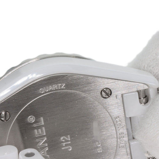 CHANEL Watches Quartz H2570 Ceramic, Ceramic Silver J12 1.1" Shell 8P Diamond White shell dial Women Used Authentic
