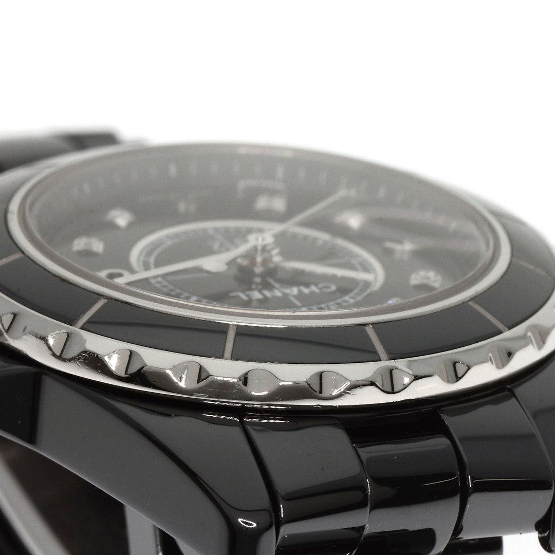 CHANEL Watches Quartz H2569 Ceramic, Ceramic black J12 1.1" 8P Diamond black dial Women Used Authentic