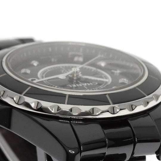 CHANEL Watches Quartz H2569 Ceramic, Ceramic black J12 1.1" 8P Diamond black dial Women Used Authentic