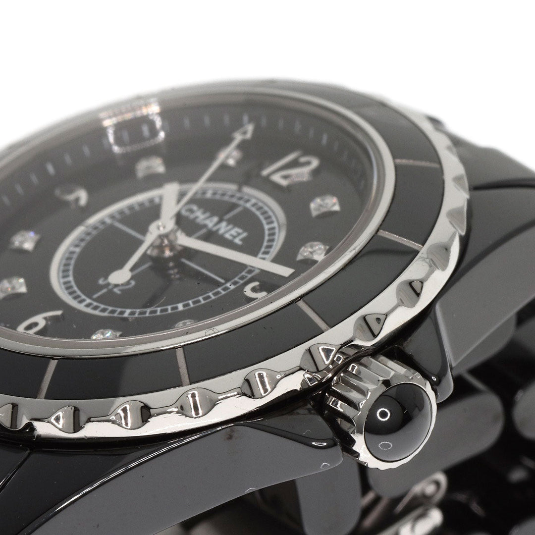 CHANEL Watches Quartz H2569 Ceramic, Ceramic black J12 1.1" 8P Diamond black dial Women Used Authentic