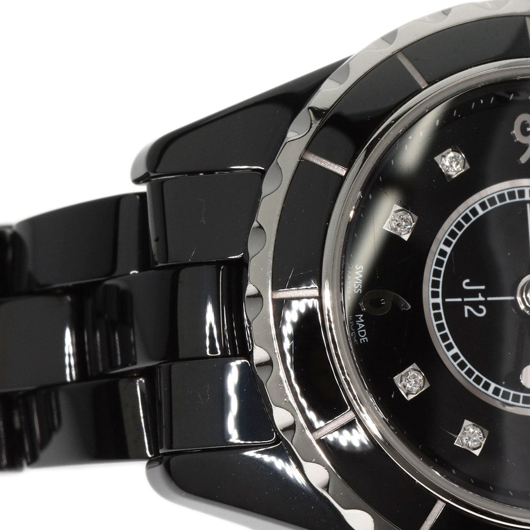 CHANEL Watches Quartz H2569 Ceramic, Ceramic black J12 1.1" 8P Diamond black dial Women Used Authentic