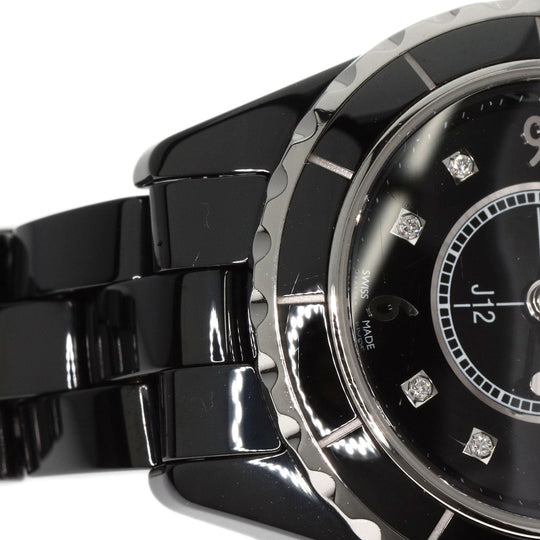 CHANEL Watches Quartz H2569 Ceramic, Ceramic black J12 1.1" 8P Diamond black dial Women Used Authentic