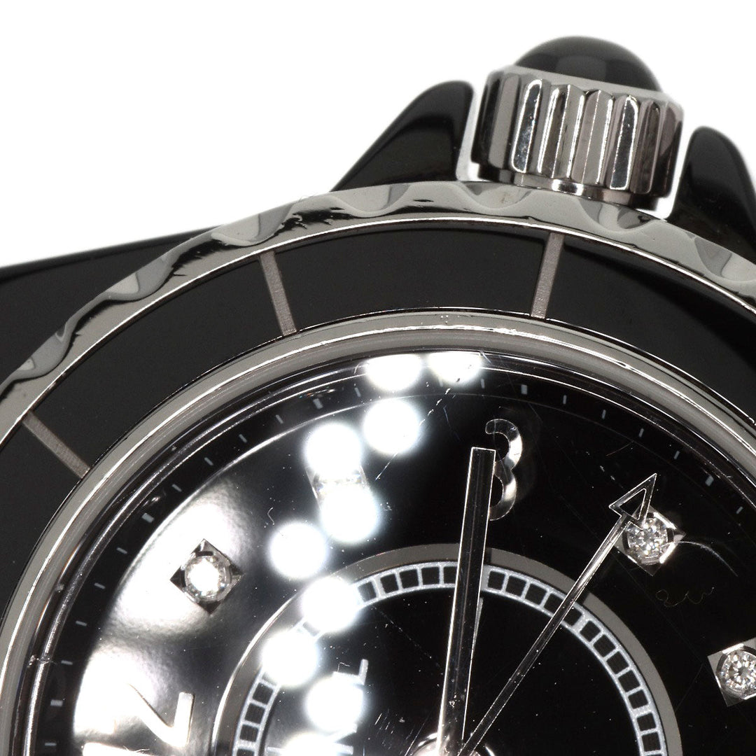 CHANEL Watches Quartz H2569 Ceramic, Ceramic black J12 1.1" 8P Diamond black dial Women Used Authentic