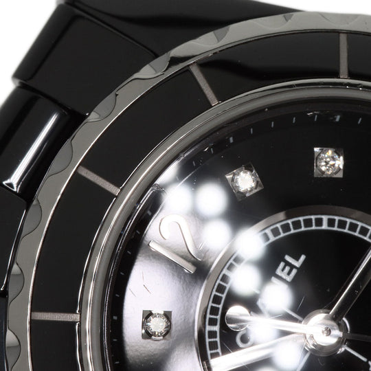 CHANEL Watches Quartz H2569 Ceramic, Ceramic black J12 1.1" 8P Diamond black dial Women Used Authentic