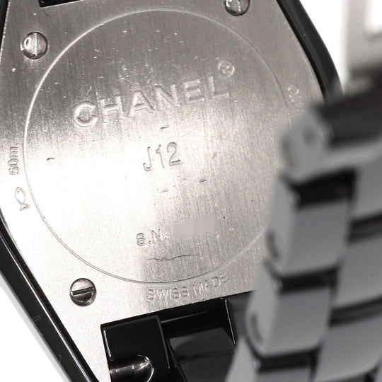 CHANEL Watches Quartz H2569 Ceramic, Ceramic black J12 1.1" 8P Diamond black dial Women Used Authentic