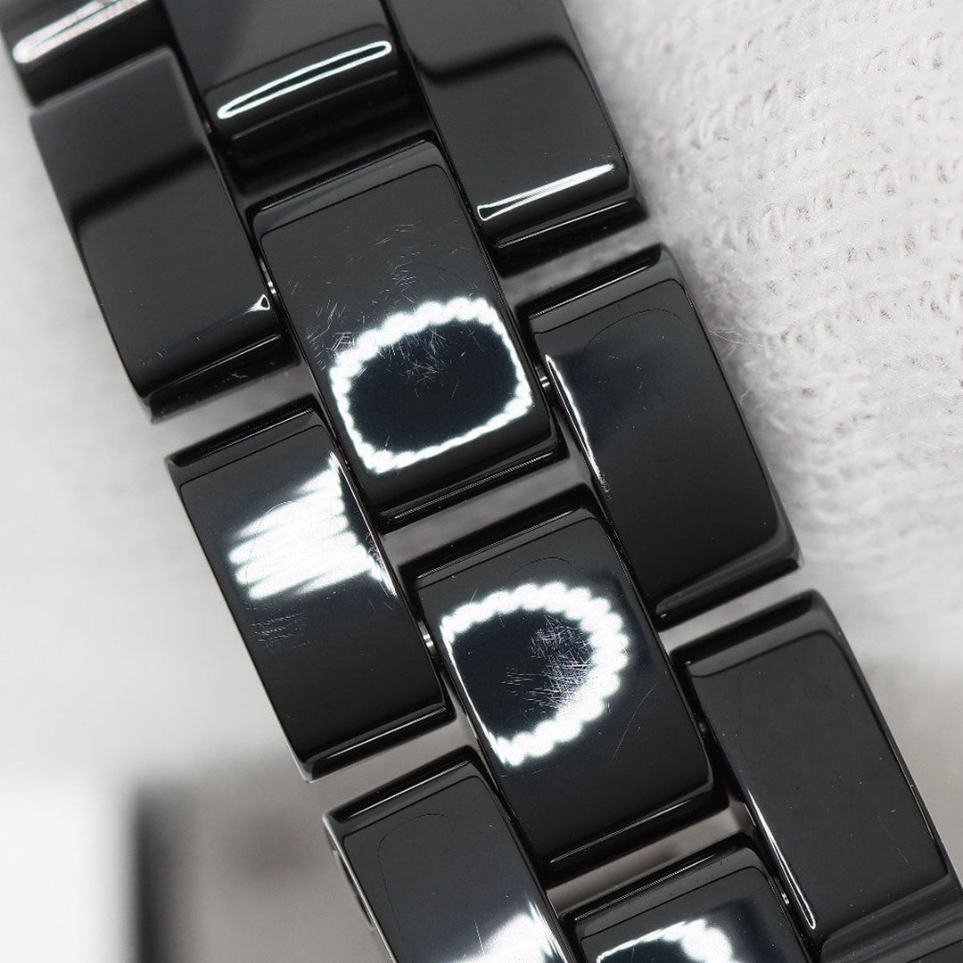 CHANEL Watches Quartz H2569 Ceramic, Ceramic black J12 1.1" 8P Diamond black dial Women Used Authentic