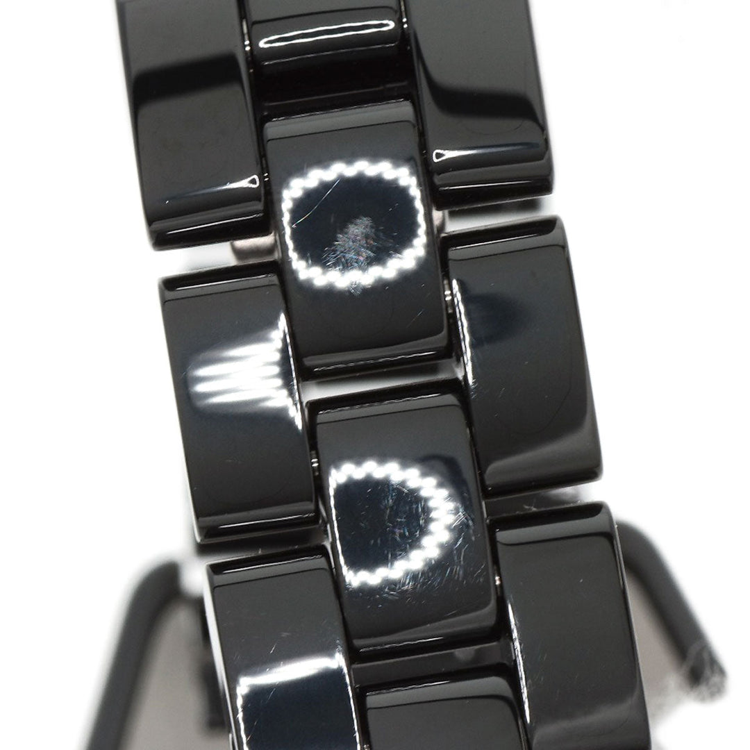 CHANEL Watches Quartz H2569 Ceramic, Ceramic black J12 1.1" 8P Diamond black dial Women Used Authentic