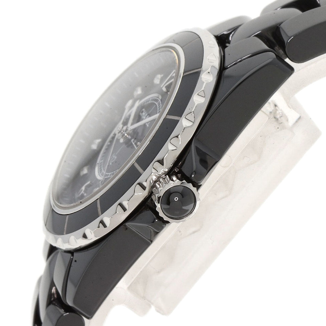 CHANEL Watches Quartz H2569 Ceramic, Ceramic black J12 1.1" 8P Diamond black dial Women Used Authentic