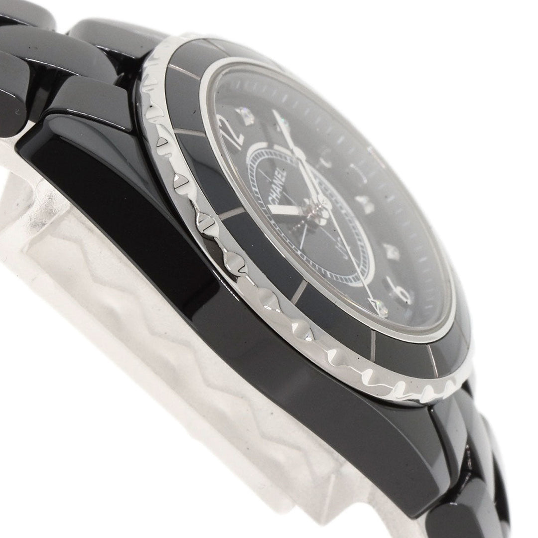 CHANEL Watches Quartz H2569 Ceramic, Ceramic black J12 1.1" 8P Diamond black dial Women Used Authentic