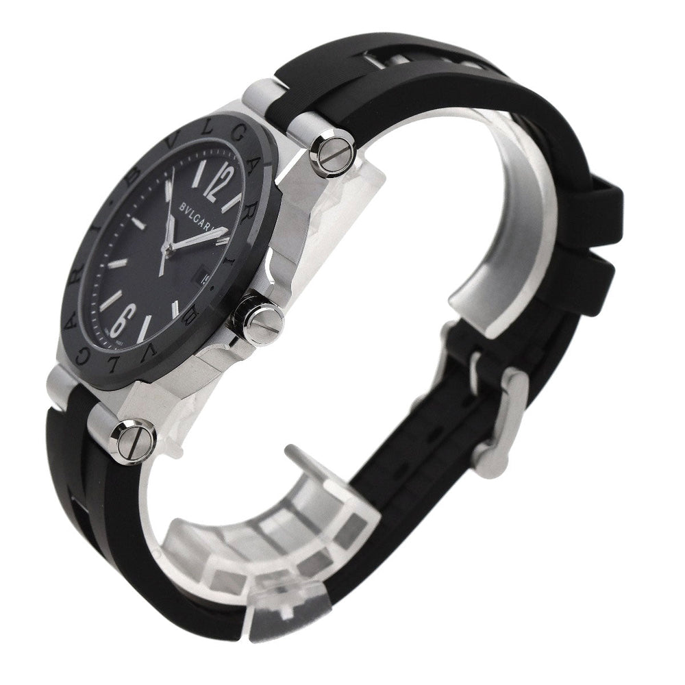 BVLGARI Watches Mechanical Automatic DG42SC Stainless Steel, Rubber, Ceramic Silver Diagono ceramic black dial mens Used Authentic
