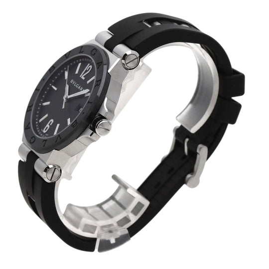 BVLGARI Watches Mechanical Automatic DG42SC Stainless Steel, Rubber, Ceramic Silver Diagono ceramic black dial mens Used Authentic