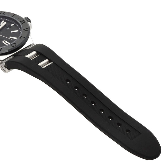 BVLGARI Watches Mechanical Automatic DG42SC Stainless Steel, Rubber, Ceramic Silver Diagono ceramic black dial mens Used Authentic