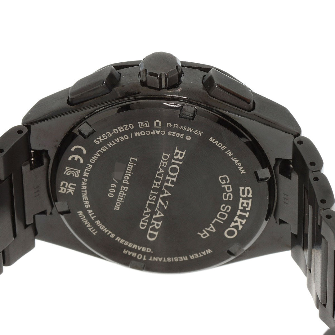 SEIKO Watches Solar Powered SBX19 Titanium, Titanium black Astron Resident Evil Death Island Chris's model black dial mens Used Authentic