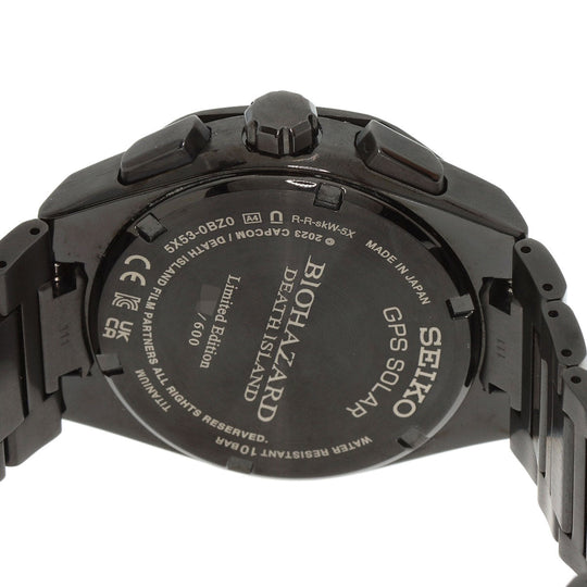 SEIKO Watches Solar Powered SBX19 Titanium, Titanium black Astron Resident Evil Death Island Chris's model black dial mens Used Authentic