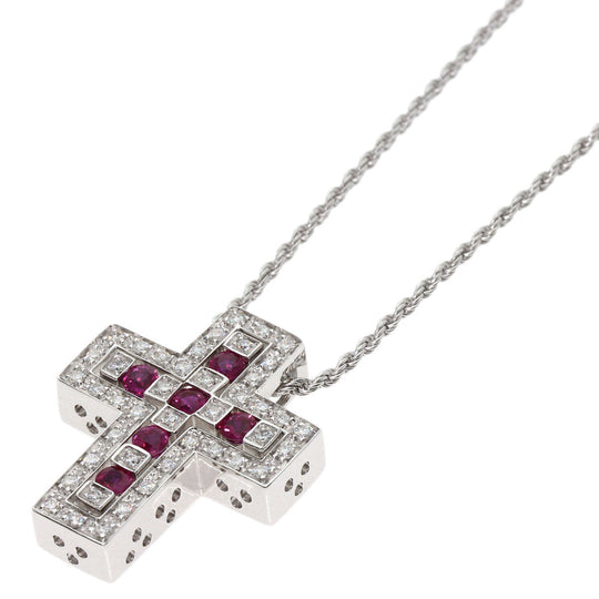 Damiani Necklace K18WG Silver Belle Epoque S Diamond Ruby Women Used Authentic