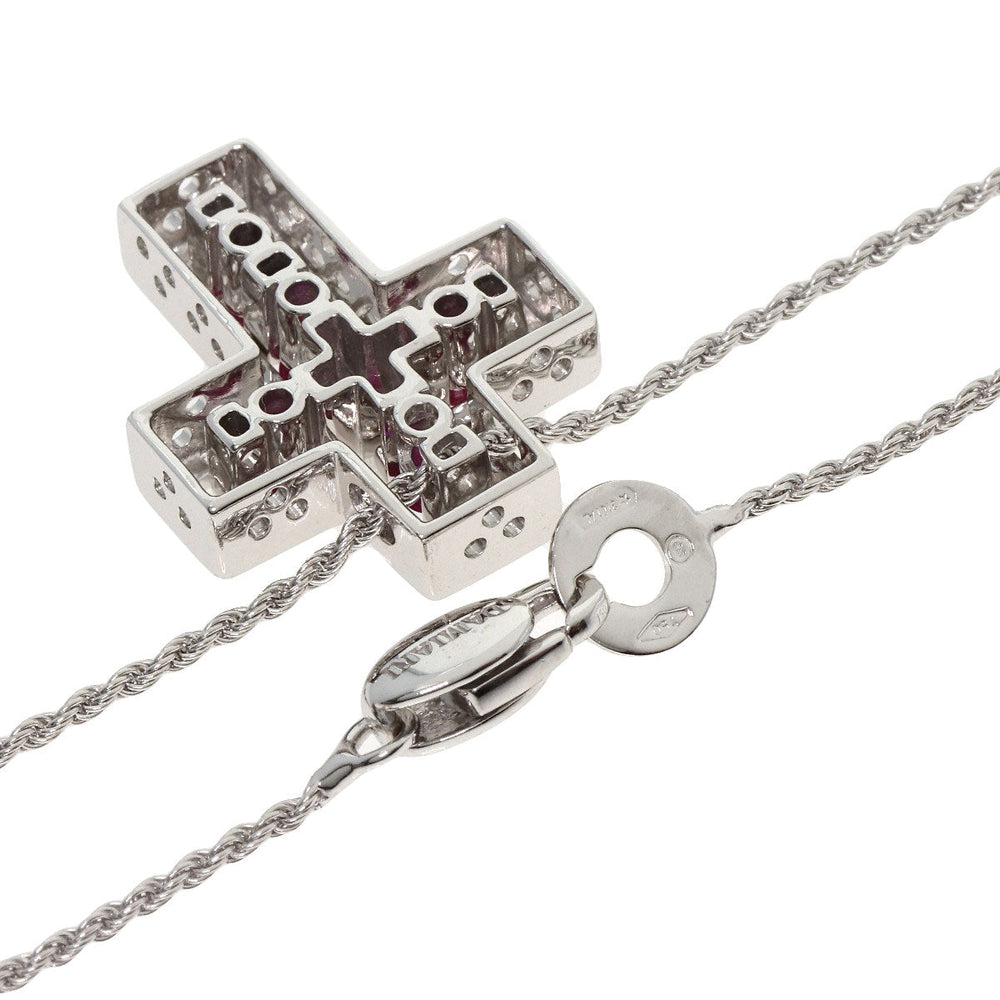 Damiani Necklace K18WG Silver Belle Epoque S Diamond Ruby Women Used Authentic