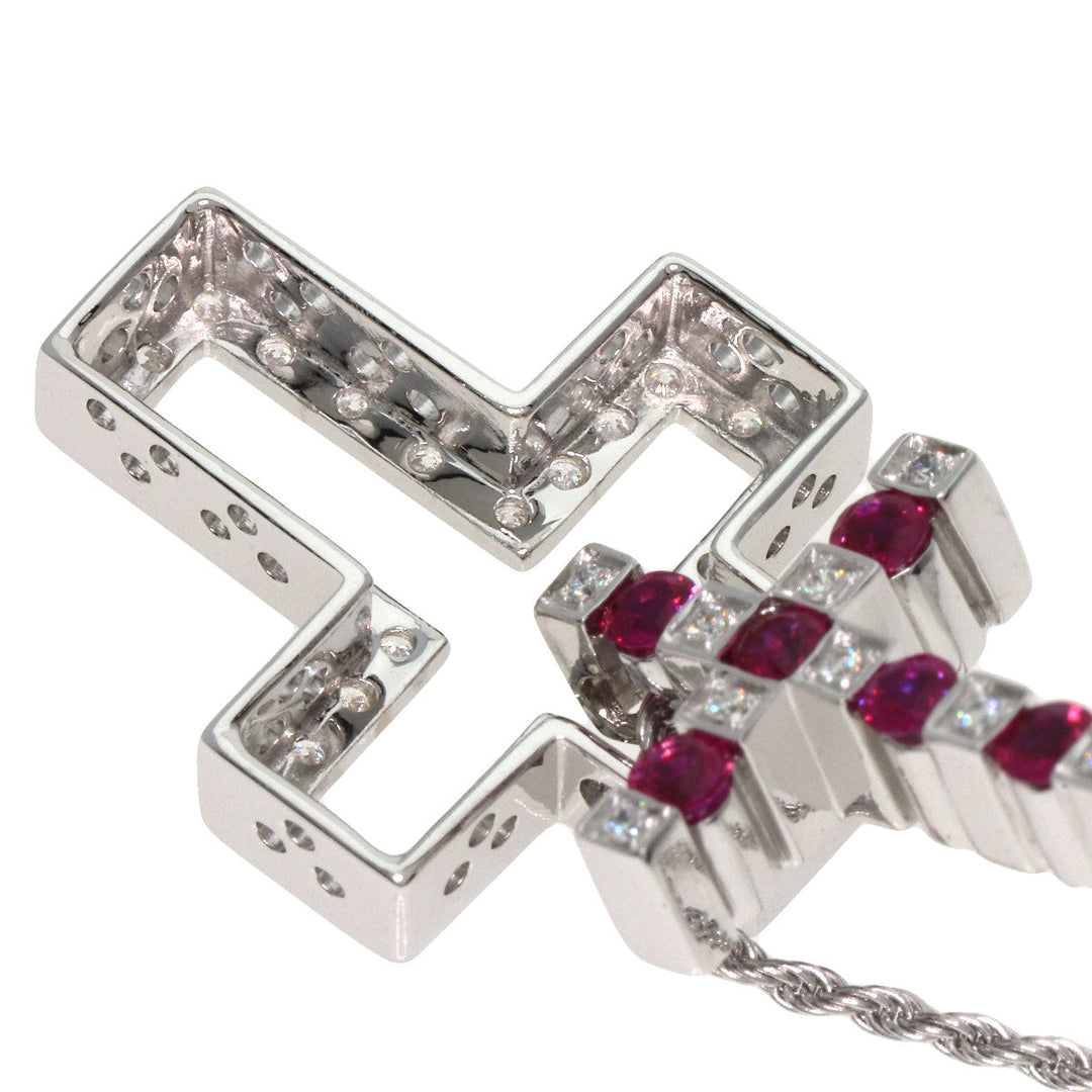 Damiani Necklace K18WG Silver Belle Epoque S Diamond Ruby Women Used Authentic