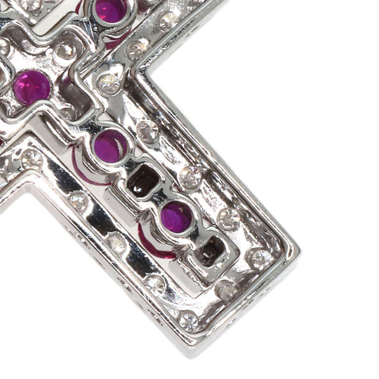 Damiani Necklace K18WG Silver Belle Epoque S Diamond Ruby Women Used Authentic