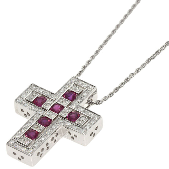 Damiani Necklace K18WG Silver Belle Epoque M Diamond Ruby Women Used Authentic