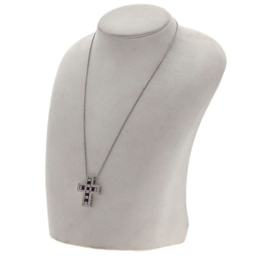 Damiani Necklace K18WG Silver Belle Epoque M Diamond Ruby Women Used Authentic