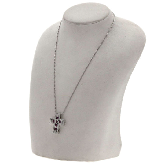 Damiani Necklace K18WG Silver Belle Epoque M Diamond Ruby Women Used Authentic