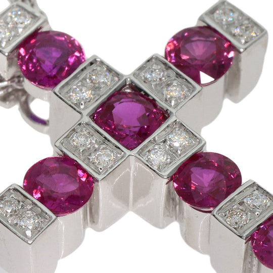 Damiani Necklace K18WG Silver Belle Epoque M Diamond Ruby Women Used Authentic