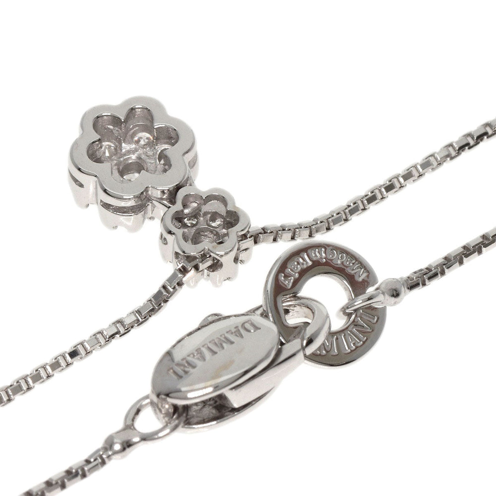 Damiani Necklace K18WG Silver Rosette Flower Diamond Women Used Authentic