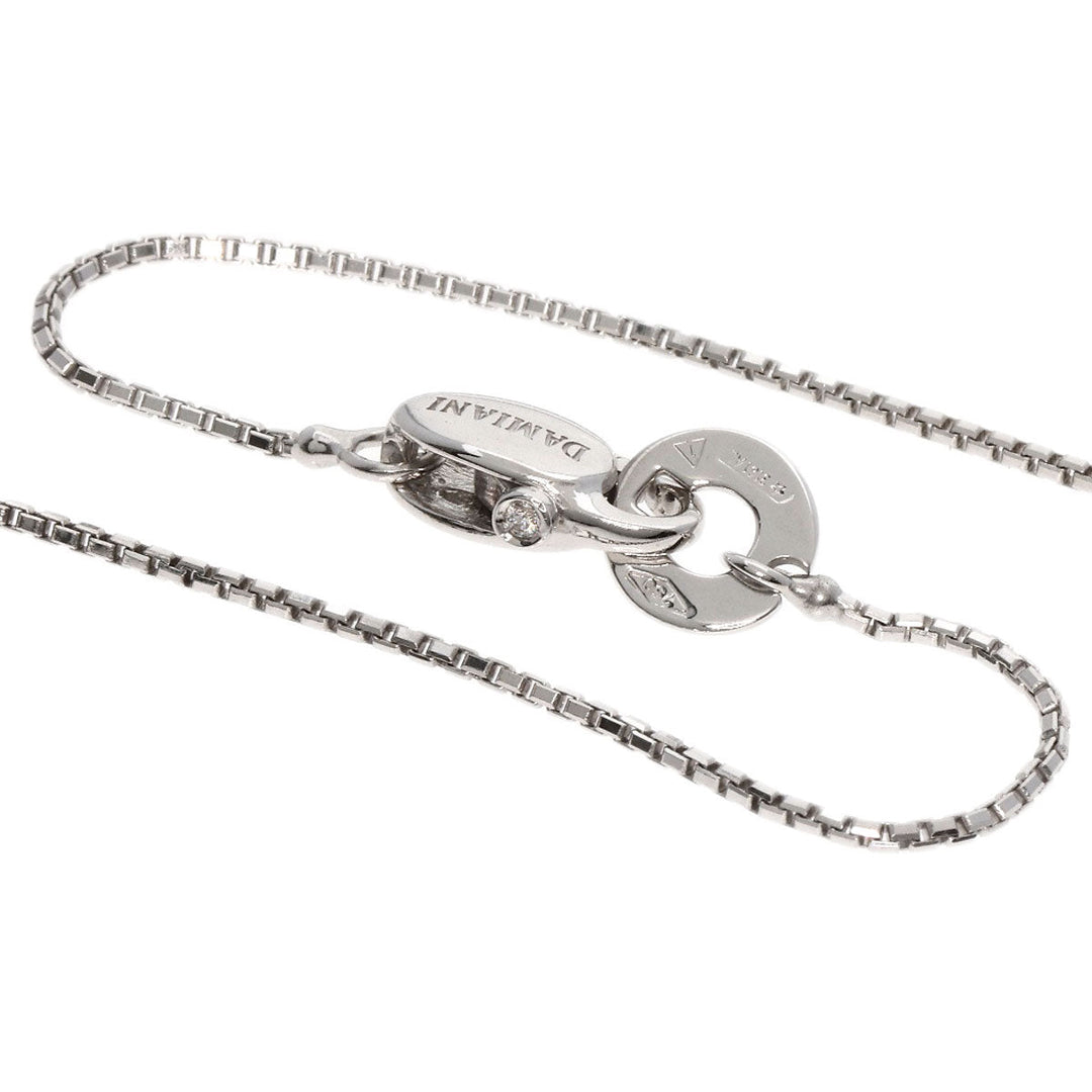 Damiani Necklace K18WG Silver Rosette Flower Diamond Women Used Authentic