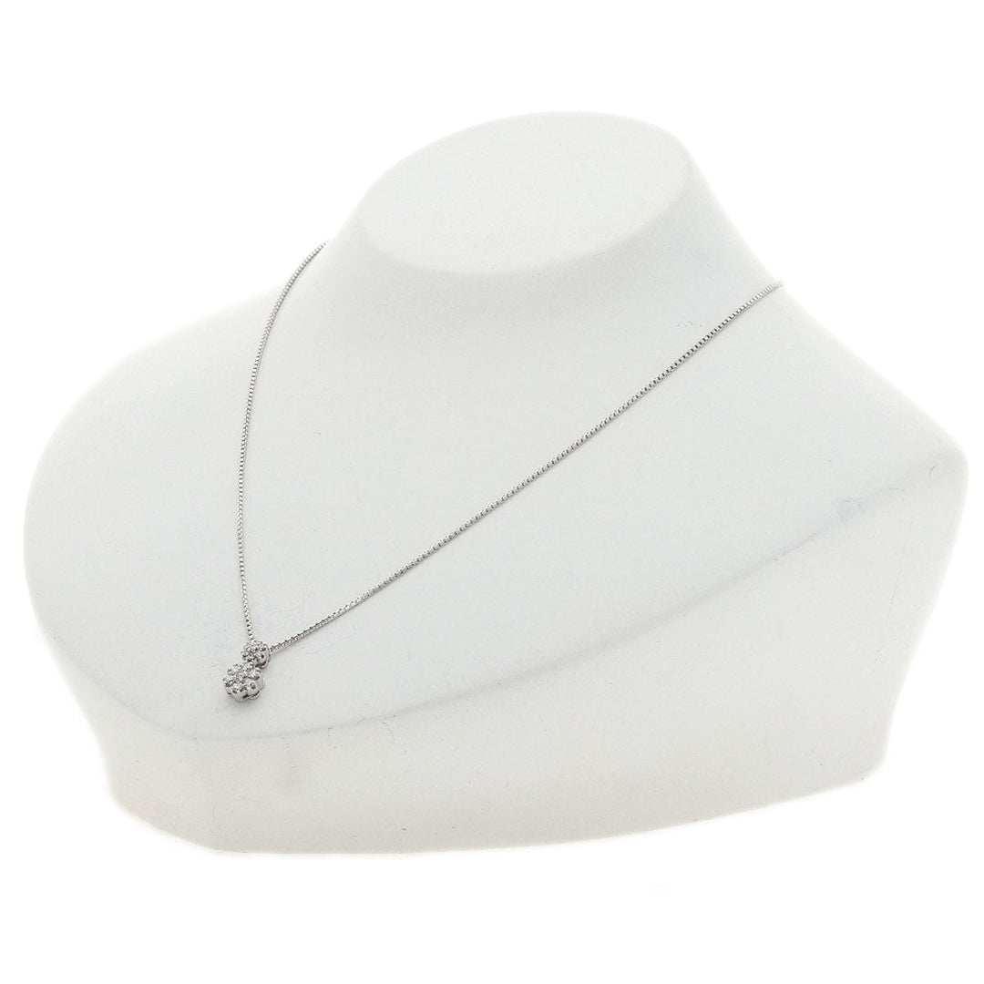 Damiani Necklace K18WG Silver Rosette Flower Diamond Women Used Authentic