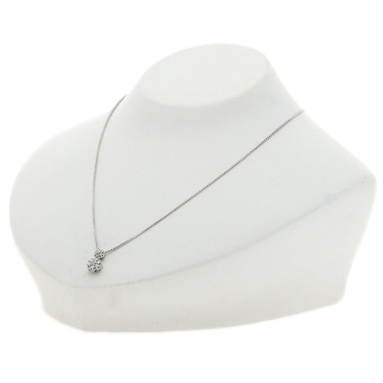 Damiani Necklace K18WG Silver Rosette Flower Diamond Women Used Authentic