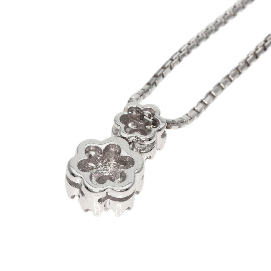 Damiani Necklace K18WG Silver Rosette Flower Diamond Women Used Authentic