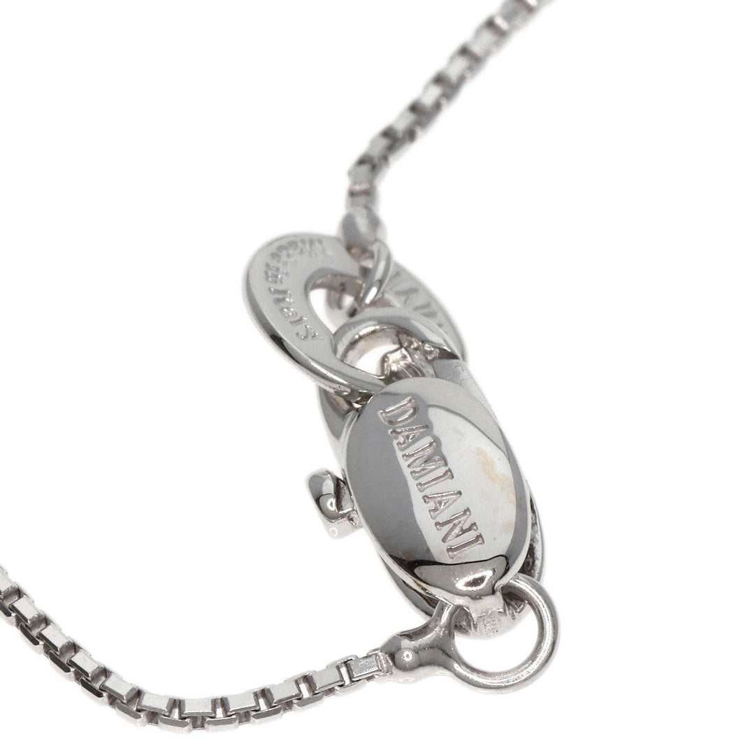 Damiani Necklace K18WG Silver Rosette Flower Diamond Women Used Authentic