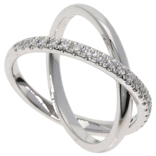 MIKIMOTO Ring K18WG Silver diamond Women Used Authentic