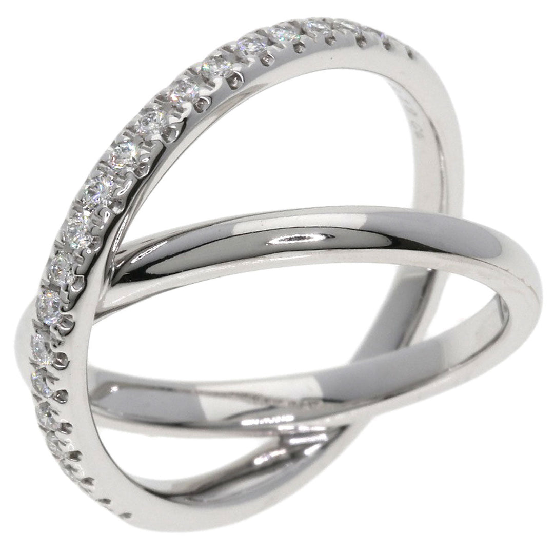 MIKIMOTO Ring K18WG Silver diamond Women Used Authentic