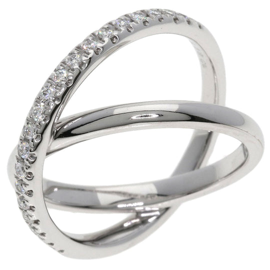 MIKIMOTO Ring K18WG Silver diamond Women Used Authentic