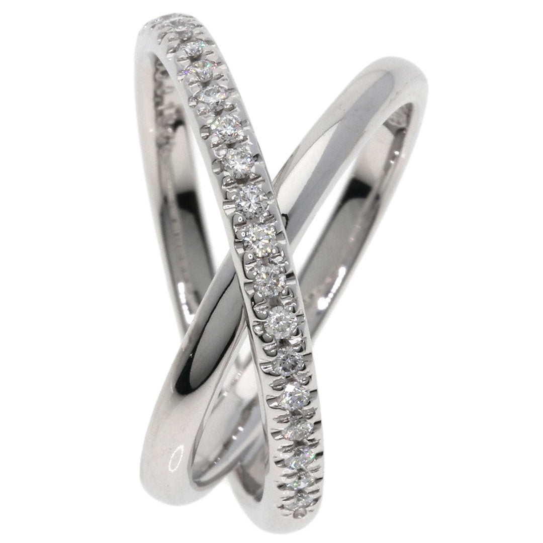 MIKIMOTO Ring K18WG Silver diamond Women Used Authentic