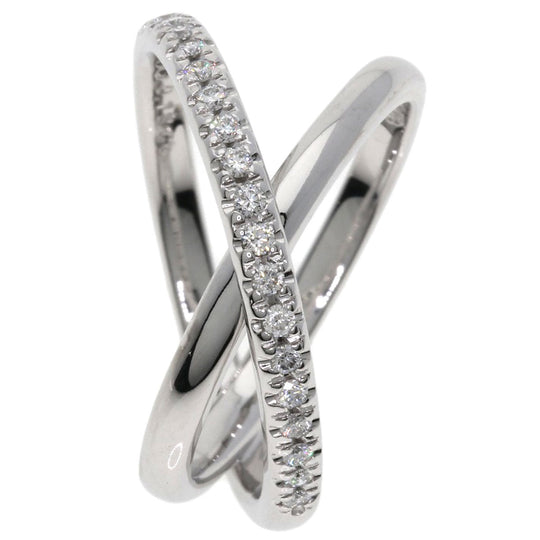 MIKIMOTO Ring K18WG Silver diamond Women Used Authentic