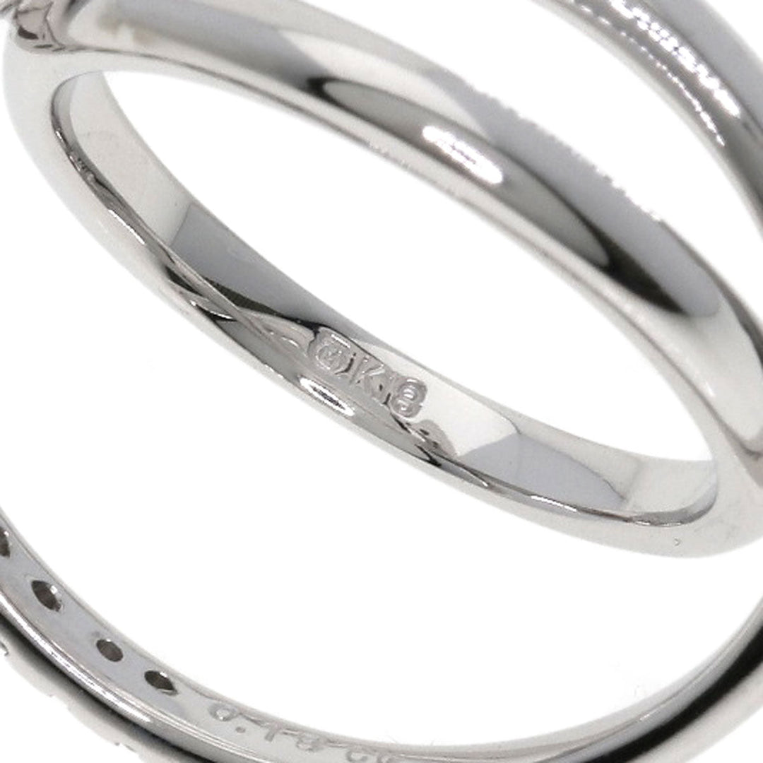 MIKIMOTO Ring K18WG Silver diamond Women Used Authentic